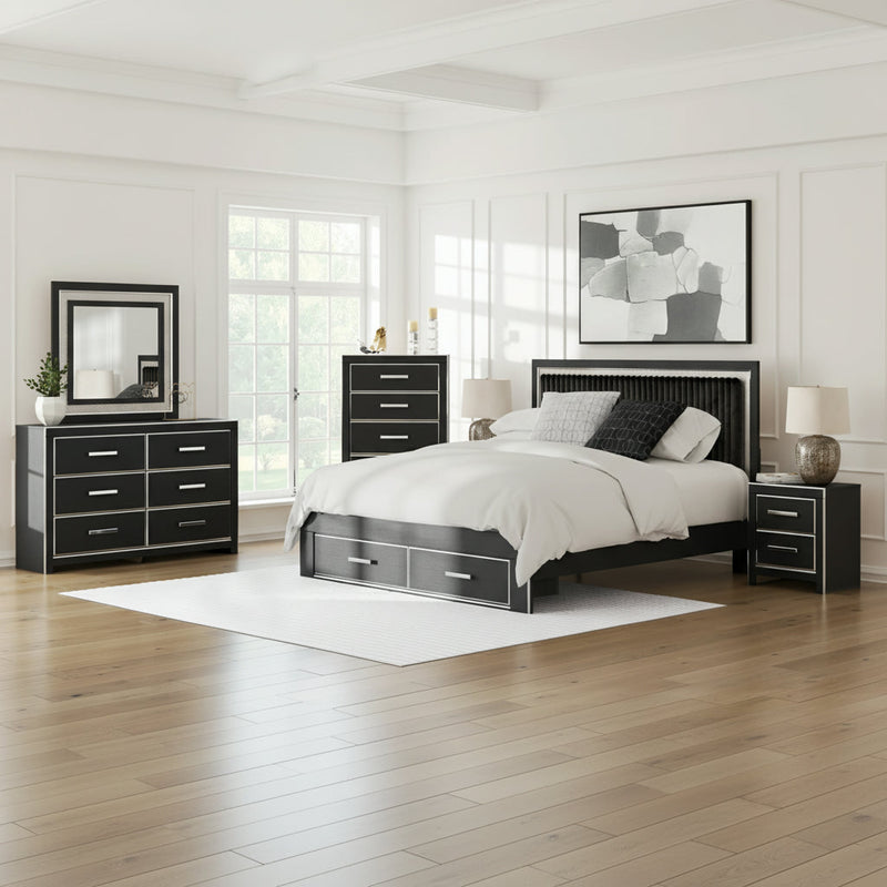 Zuraleus Upholstered Bed, Dresser, Mirror, Chest & Nightstand, Bedroom Set