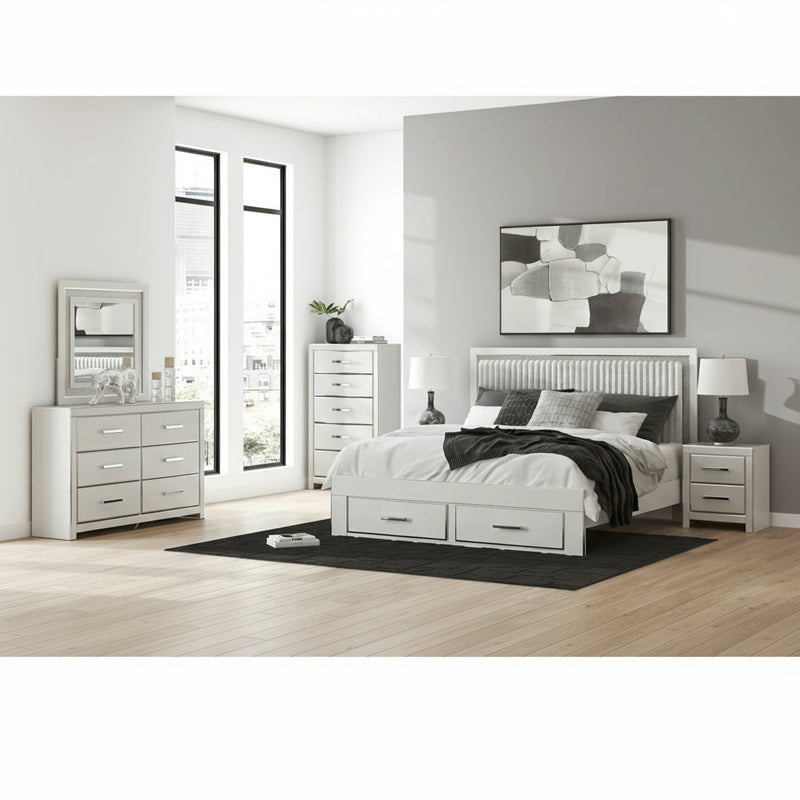 Zuraleus Upholstered Bed, Dresser, Mirror, Chest & Nightstand, Bedroom Set
