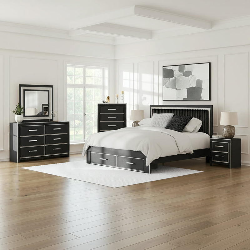 Zuraleus Upholstered Bed, Dresser, Mirror, Chest & Nightstand, Bedroom Set