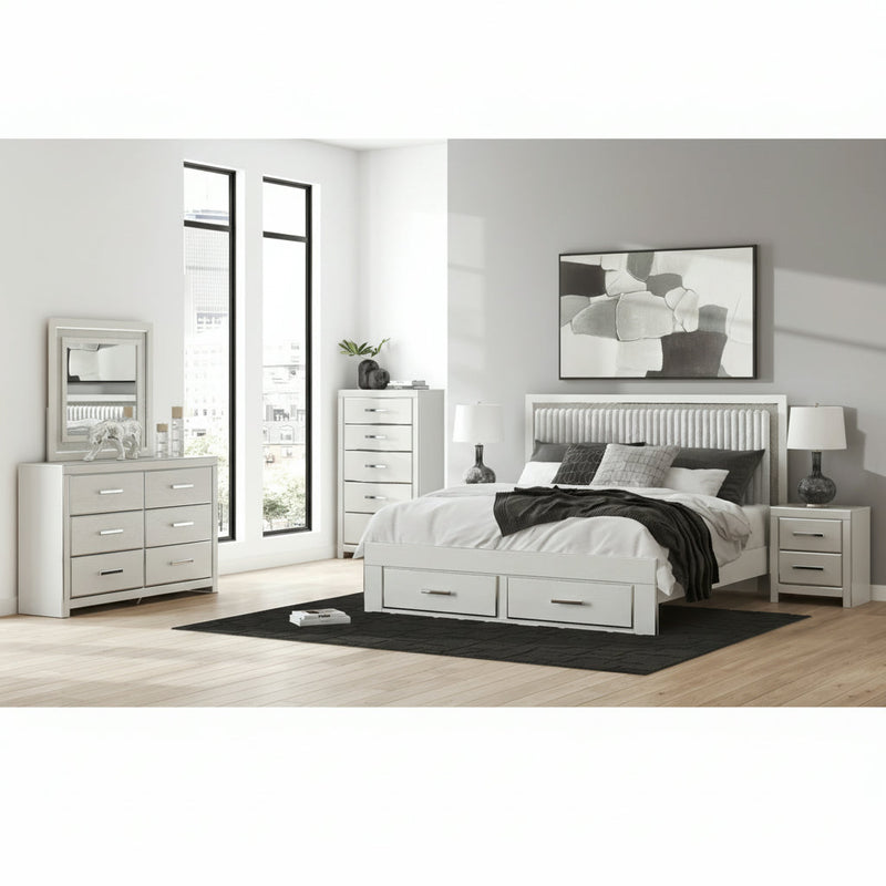 Zuraleus Upholstered Bed, Dresser, Mirror, Chest & Nightstand, Bedroom Set