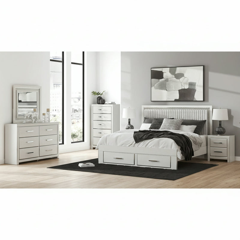 Zuraleus Upholstered Bed, Dresser, Mirror, Chest & Nightstand, Bedroom Set