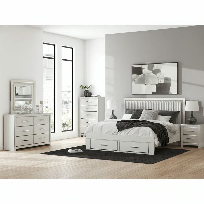 Zuraleus Upholstered Bed, Dresser, Mirror, Chest & Nightstand, Bedroom Set