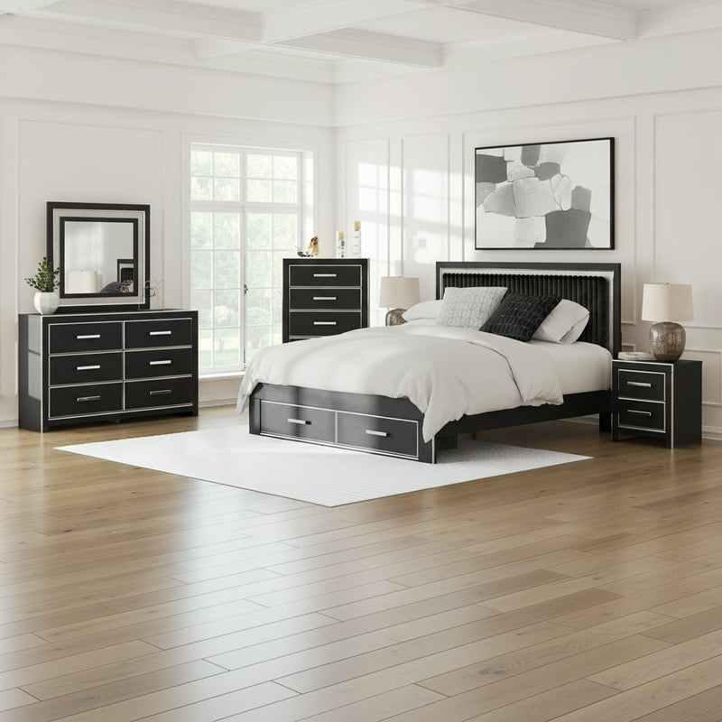 Zuraleus Upholstered Bed, Dresser, Mirror, Chest & Nightstand, Bedroom Set