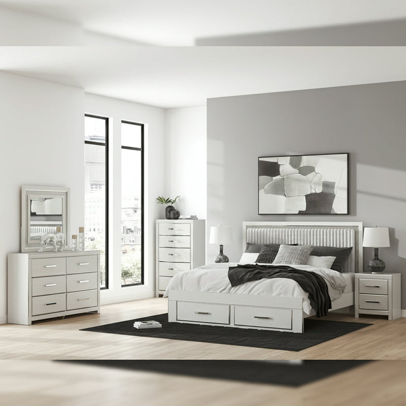 Zuraleus Upholstered Bed, Dresser, Mirror, Chest & Nightstand, Bedroom Set