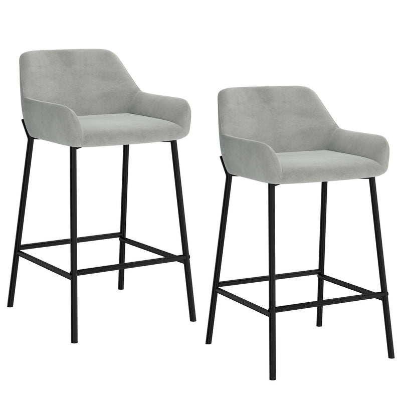 Baily 26" Counter Stool, Velvet, Set Of 2