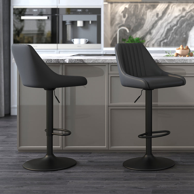 Kron Air-lift Stool, Faux Leather, Set Of 2
