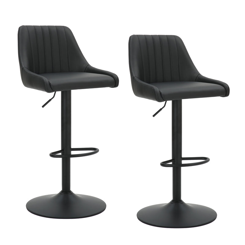 Kron Air-lift Stool, Faux Leather, Set Of 2