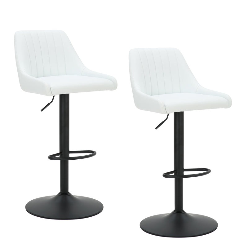 Kron Air-lift Stool, Faux Leather, Set Of 2