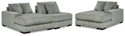 Lindyn Sectionals 3-Piece Sectional with Double Chaise Fog