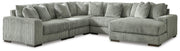 Lindyn Sectionals 5-Piece Sectional with Chaise (21105S7) Fog