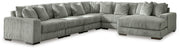 Lindyn Sectionals 6-Piece Sectional with Chaise Fog