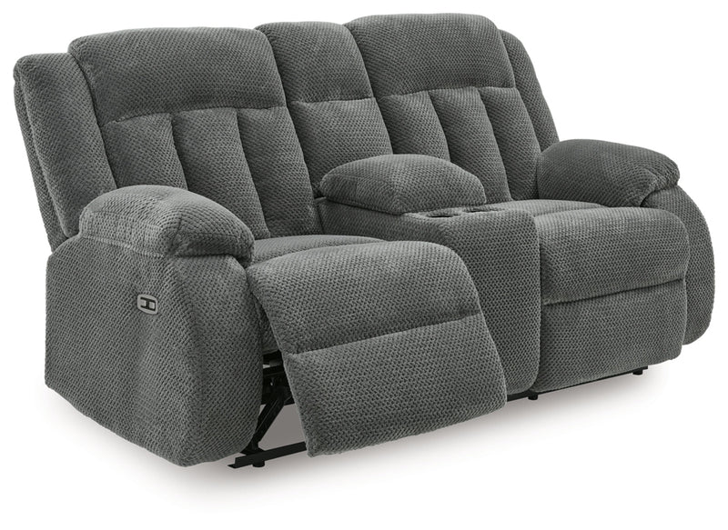 Greely Bend DBL Reclining Power Loveseat w/Console