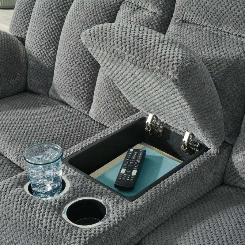 Greely Bend DBL Reclining Power Loveseat w/Console