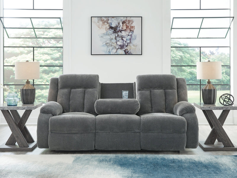 Greely Bend Reclining Power Sofa w/Drop Down Table