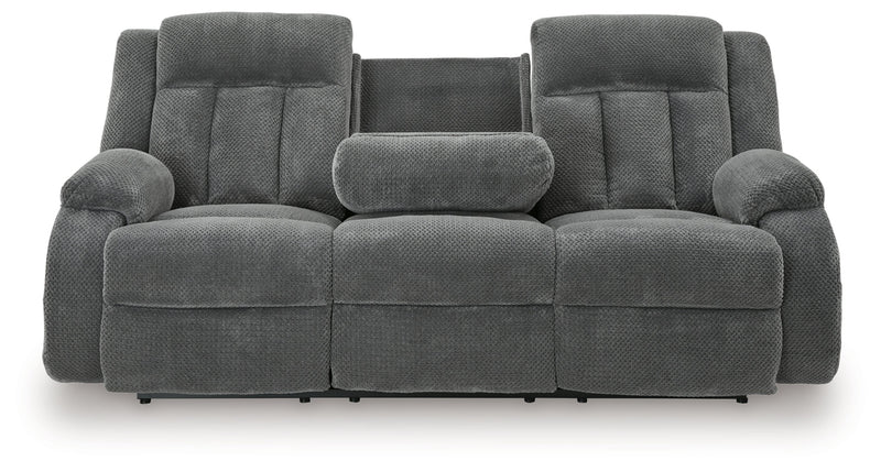 Greely Bend Reclining Power Sofa w/Drop Down Table