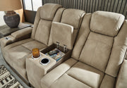 Next-Gen Durapella Power Reclining Loveseat/Console/Adjustable Headrest