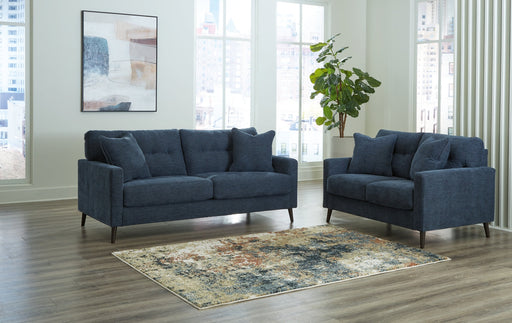 Bixler Living Room Set Navy Sofa and Loveseat