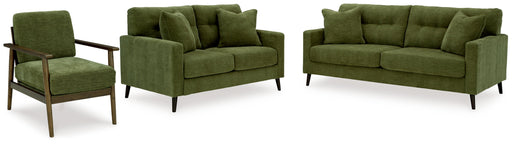 Bixler Living Room Set Olive Sofa, Loveseat and Chair