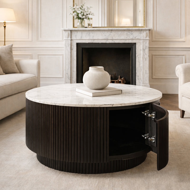 Round Coffee Table W/storage