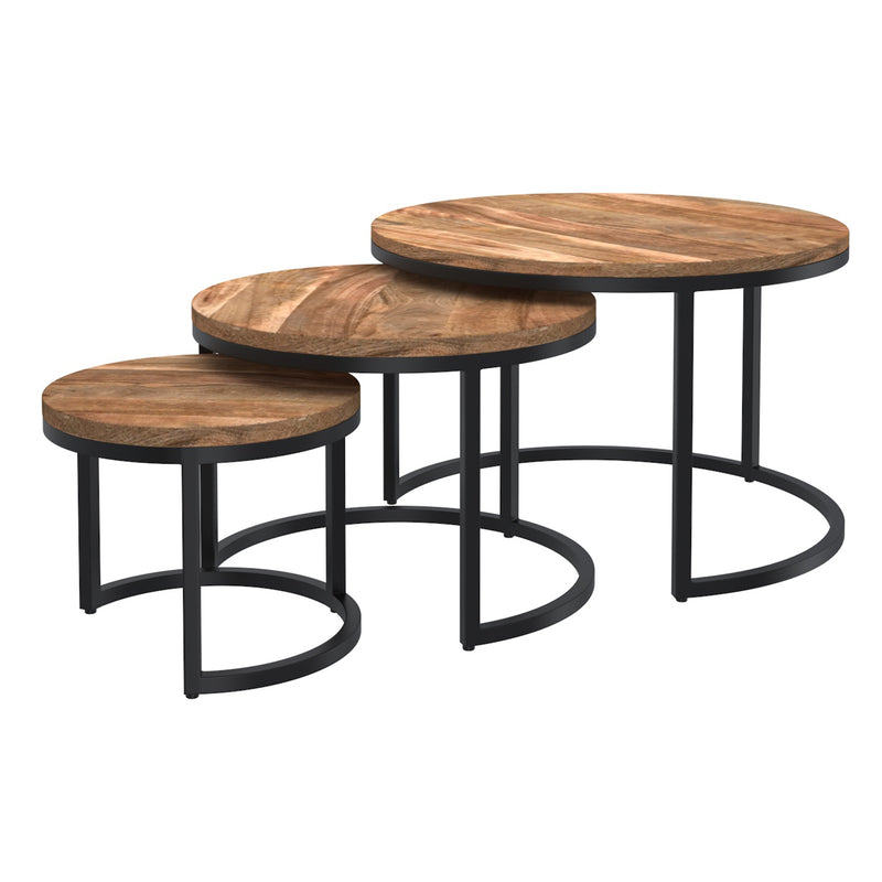 Darsh 3pc Round Coffee Table Set