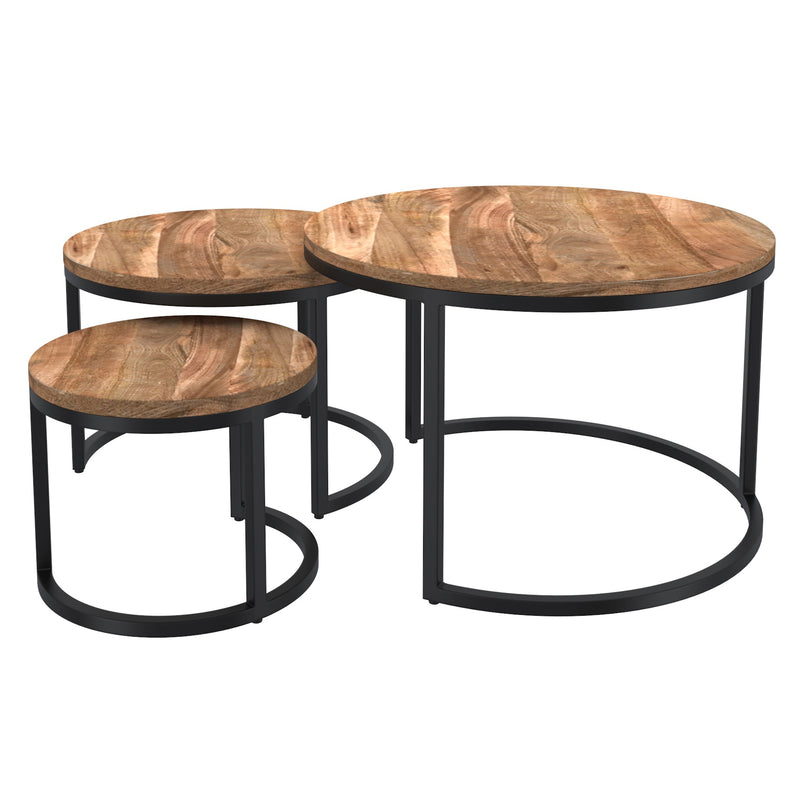 Darsh 3pc Round Coffee Table Set