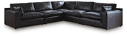 Emilia Sectionals 5-Piece Sectional Black