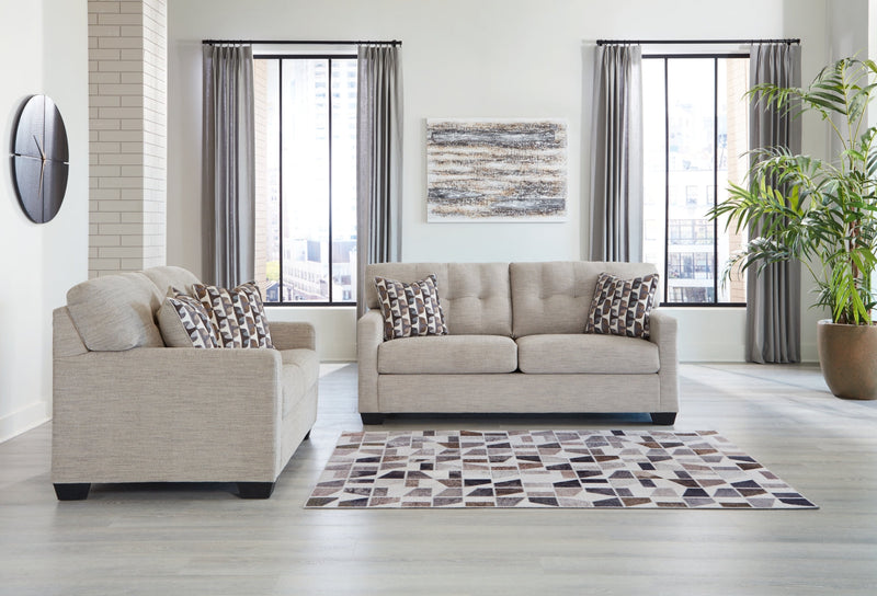 Mahoney Sofa and Loveseat Living Room Set Pebble