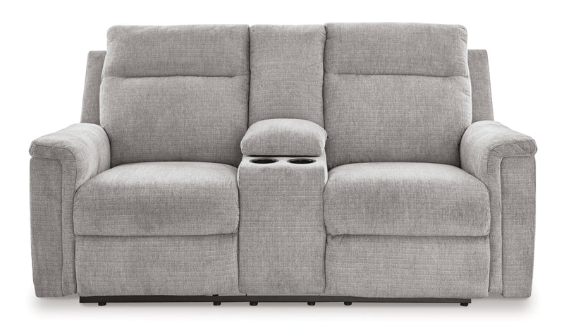 Barnsana DBL Reclining Power Loveseat w/Console by Ashley Furniture