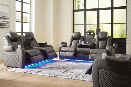 Fyne-Dyme Living Room Sets Sofa, Loveseat and Recliner Shadow