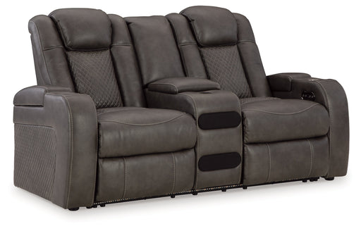 Fyne-Dyme Power Reclining Loveseat/Console/Adjustable Headrest Default Title