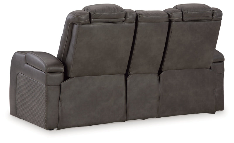 Fyne-Dyme Power Reclining Loveseat/Console/Adjustable Headrest