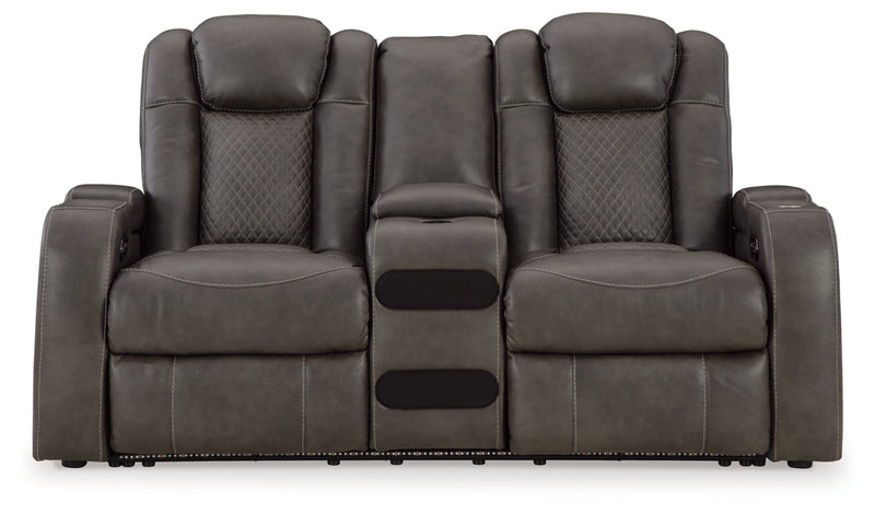 Fyne-Dyme Power Reclining Loveseat/Console/Adjustable Headrest