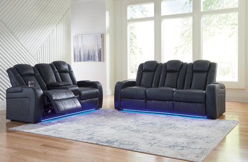 Fyne-Dyme Living Room Set Sapphire Sofa and Loveseat