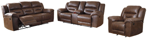 Stoneland Living Room Sets Sofa, Loveseat and Recliner Chocolate