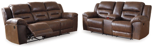 Stoneland Living Room Set Chocolate Sofa and Loveseat