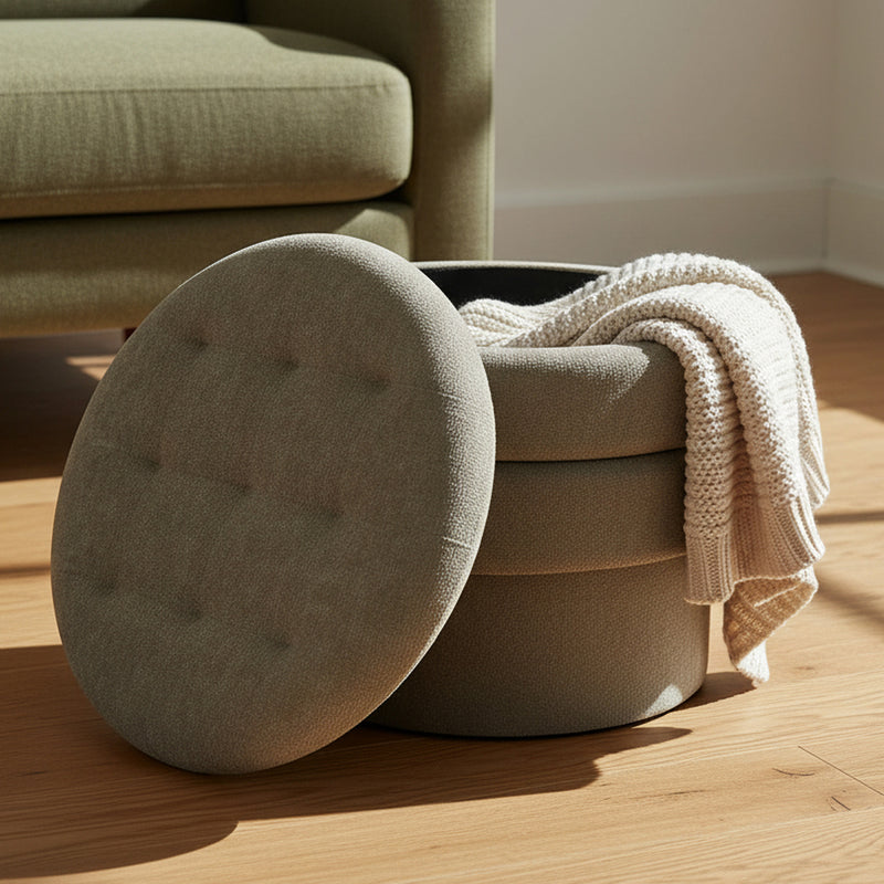 Round Storage Ottoman