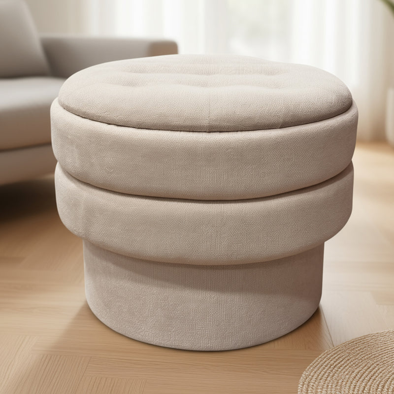 Round Storage Ottoman