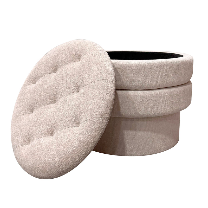 Round Storage Ottoman