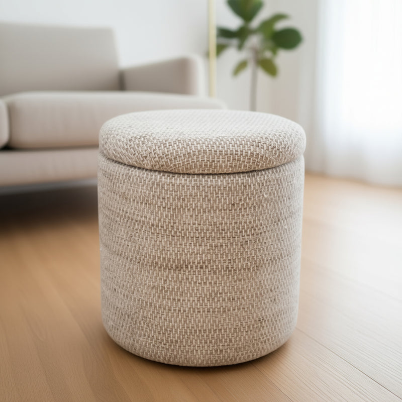 Round Storage Ottoman