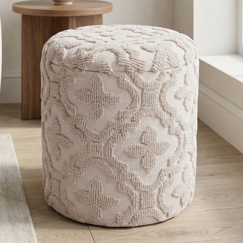 Round Storage Ottoman