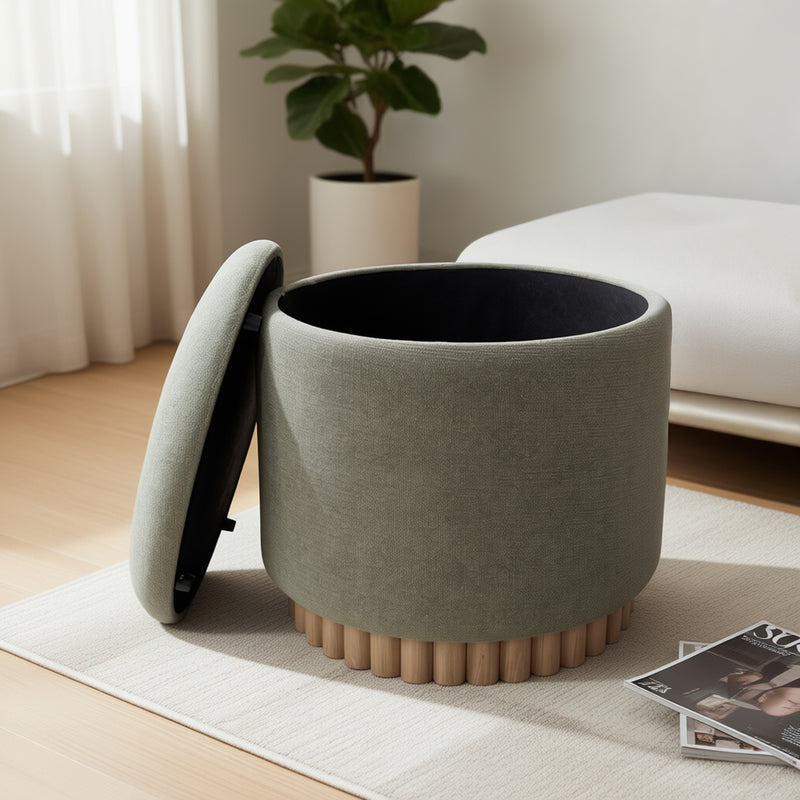 Round Storage Ottoman
