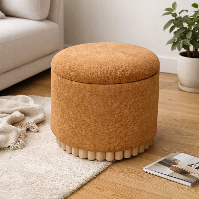Round Storage Ottoman