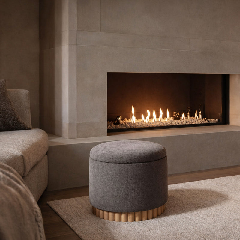 Round Storage Ottoman