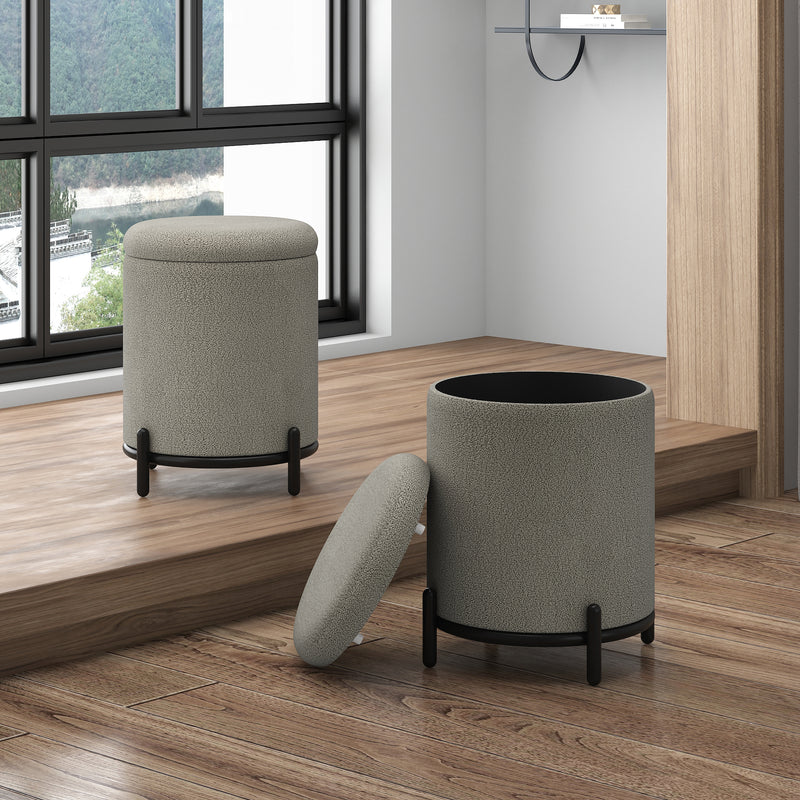 Round Storage Ottoman