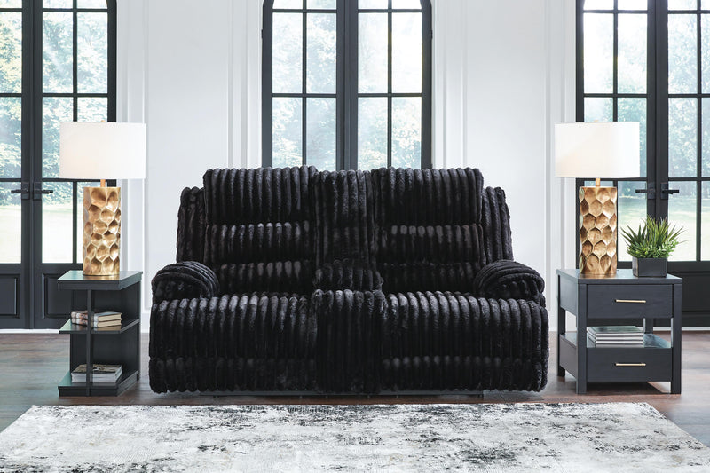 Rhines Falls DBL REC PWR Loveseat w/Console Reclining Loveseats