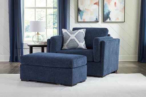 Evansley Chair and Ottoman Navy