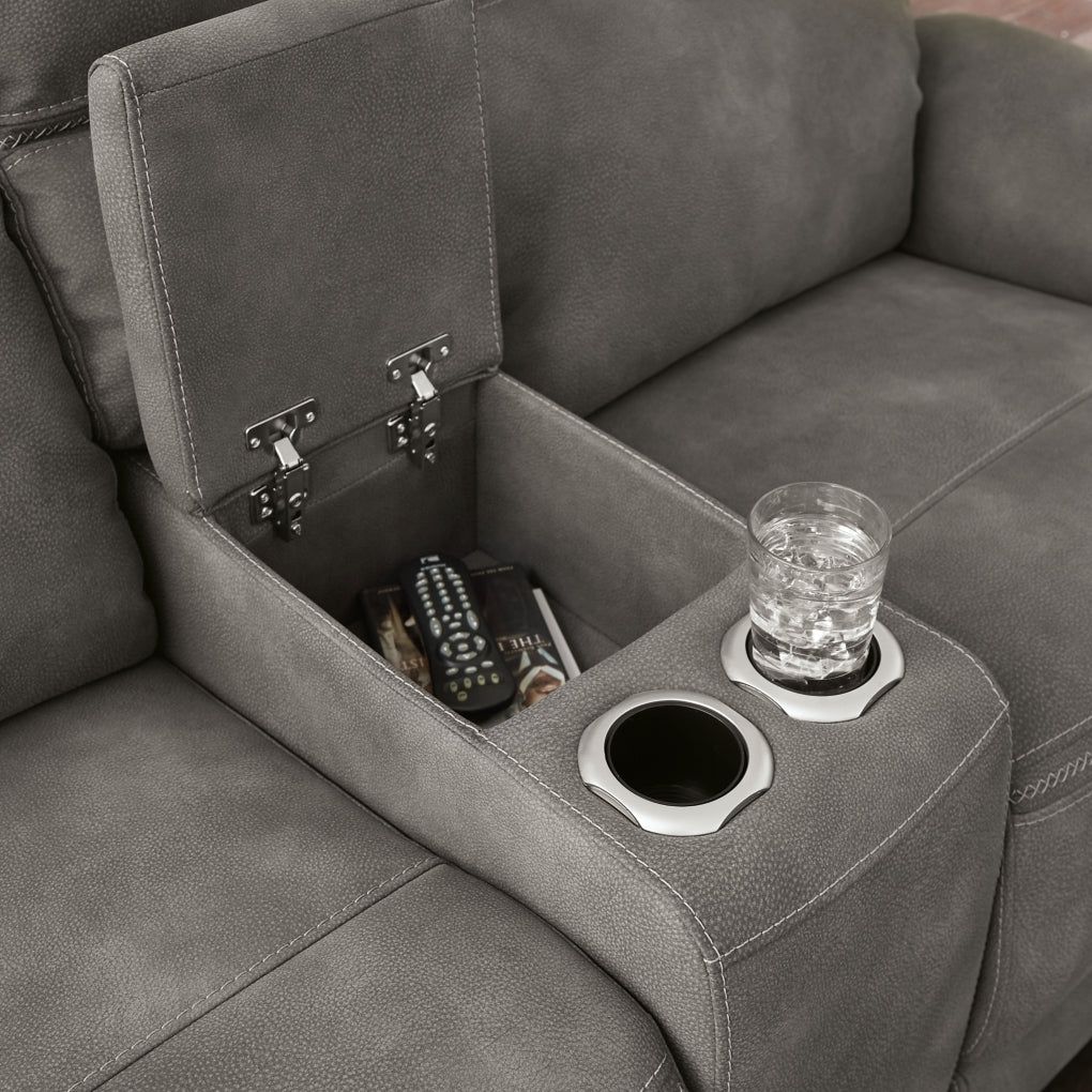 Next-Gen Durapella Power Reclining Loveseat/Console/Adjustable Headrest by Ashley