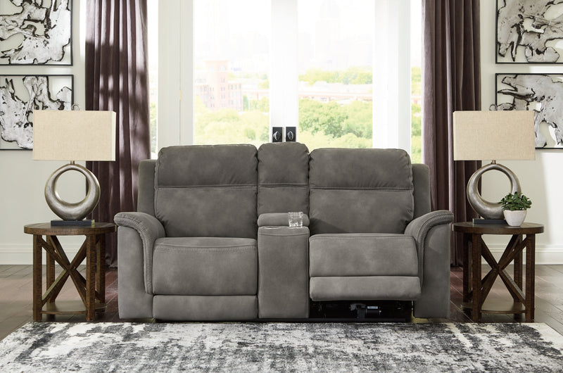Next-Gen Durapella Power Reclining Loveseat/Console/Adjustable Headrest by Ashley