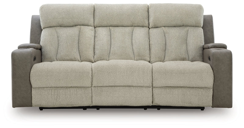 Stately Check Power Reclining Sofa with Adjustable Headrest