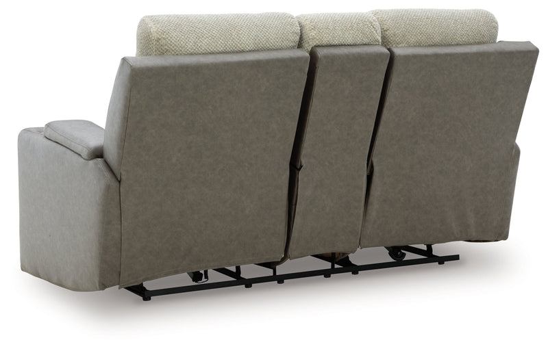 Stately Check Power Reclining Loveseat/Console/Adjustable Headrest
